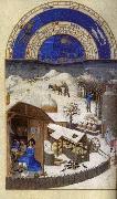 LIMBOURG brothers Les trs riches heures du Duc de Berry: Fevrier (February) sef Germany oil painting artist